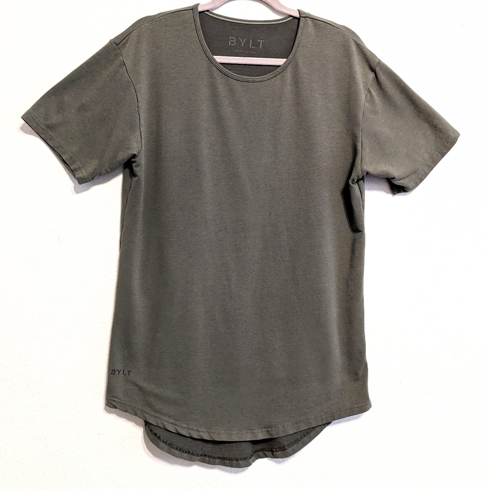 Bylt Mens Drop Cut Short Sleeve T-Shirt military Green Size Large